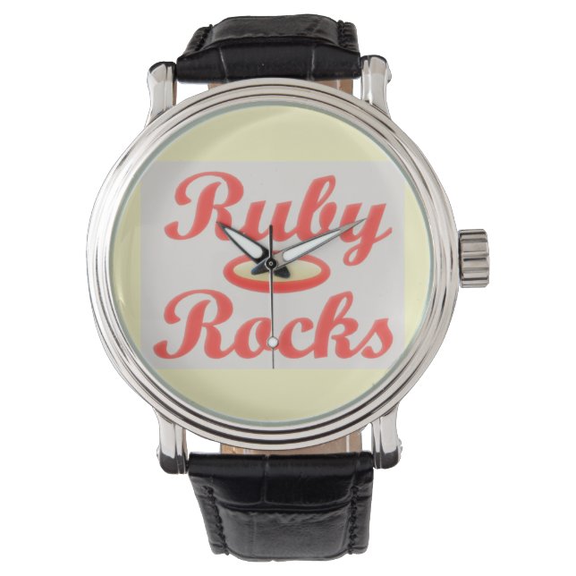 MONTRE RUBY ROCKS ROUGE ET CRÈME CHARMANT WRIST WATATING (devant)
