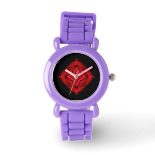 Montre Ruby rouge rose écarlate parties scintillant noir 