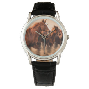 Montre running horses, blur and flying manes
