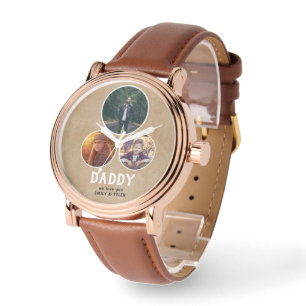 Montre Rustic Daddy nous vous aimons 3 Photo Fête du Père