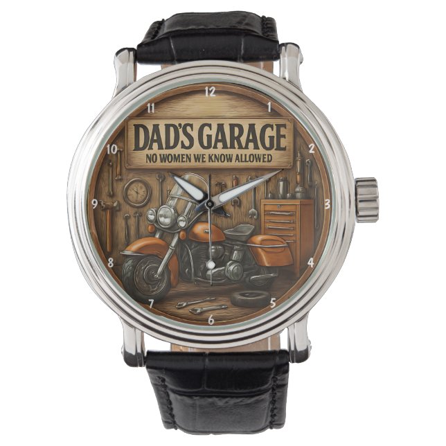 Montre Rustic Garage Themed Motorcycle Tools for Men (devant)