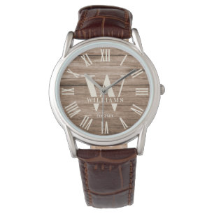 Montre Rustique Monogramme Farmhouse Custom Nom de famill