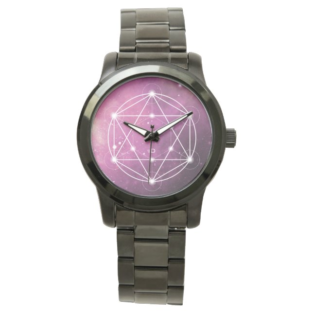 Montre SACRÉ | cube du métatron de géométrie (devant)