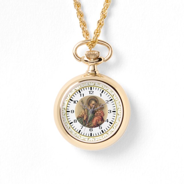 Montre Saint-Joseph Enfant Jésus Cercle de dentelle or (Recto)