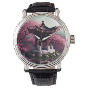 Montre Sakura Cherry Blossom Garden Shrine Pond Japonais