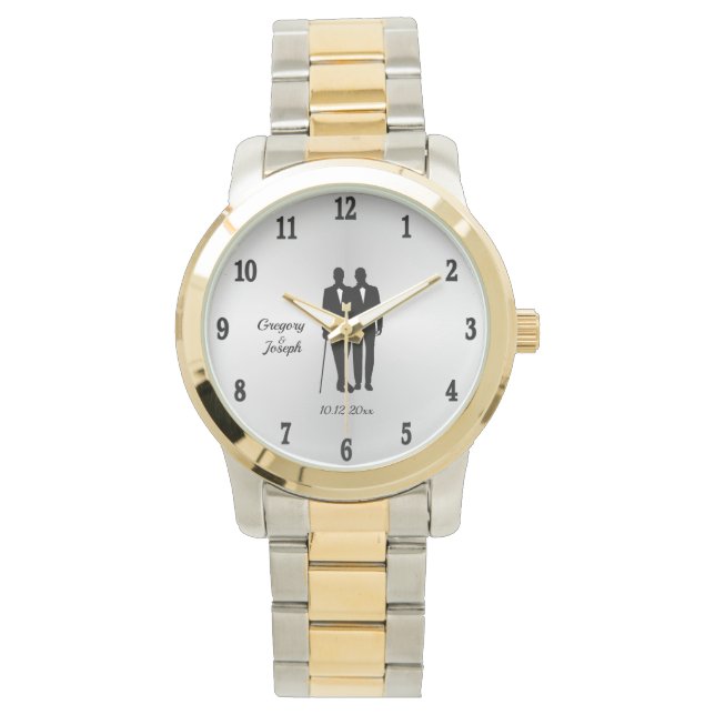 Montre Salles de Mariage gay avec nom et date (devant)