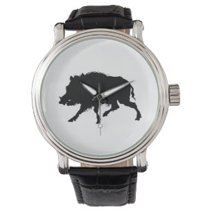 Montre Sanglier ou cochon sauvage Elégant Silhouette