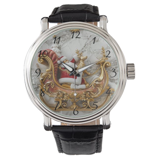 Montre Santa rides a sleigh with reindeer (devant)