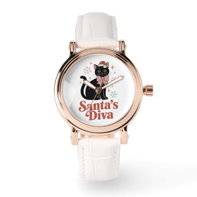 Montre Santa’s Diva Cute Christmas Cat for Her (Recto)
