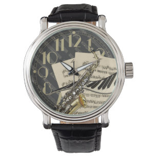 Montre Saxophone et musique de piano