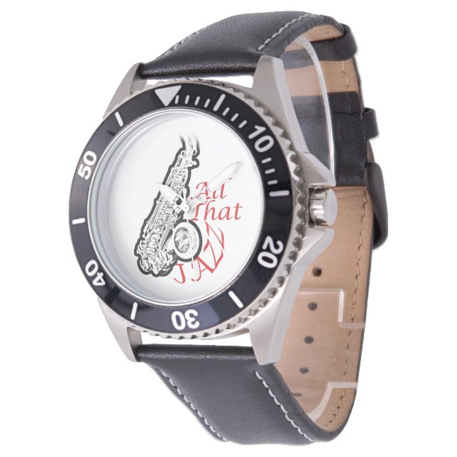 Montre Saxophone Jazz Musicien Band Wrist Watch (Incliné)