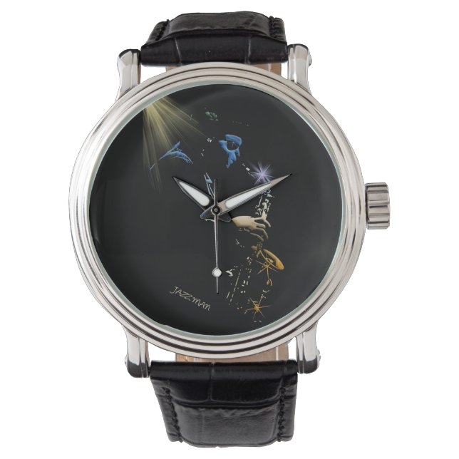 Montre Saxophone Jazz Player Art Design (devant)