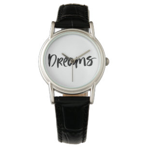 Montre Scandinavian minimalist handwriting black watch