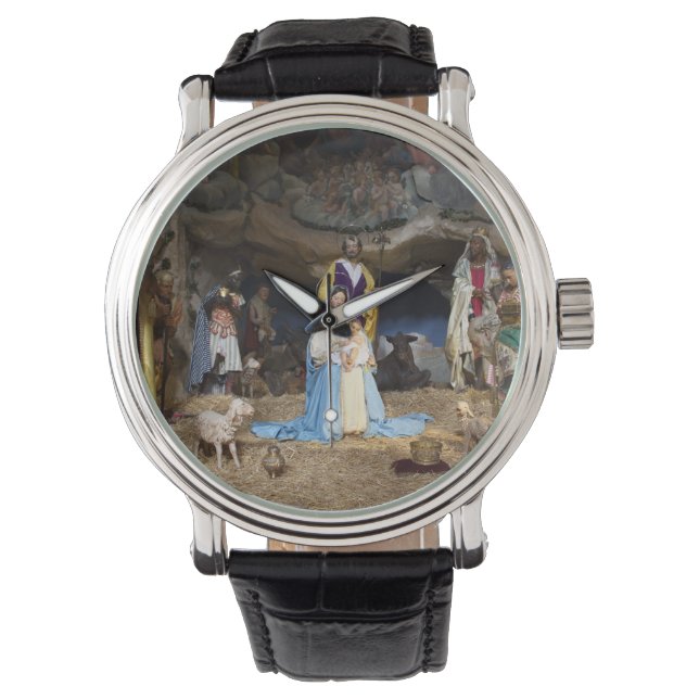 Montre Scène de la Nativité de Noël antique (devant)