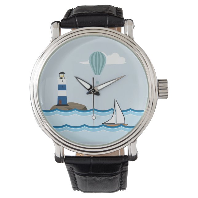 Montre Scene nautical with Lighthouse and Sailboat (devant)