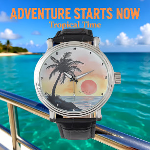 Montre Scène océanique de coucher de soleil tropical avec