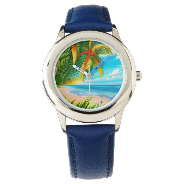 Montre Scène Tropical Beach Palm Tree (devant)