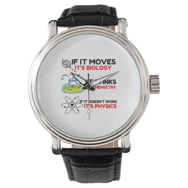 MONTRE SCIENCE BIOLOGY CHIMIISTRY PHYSICS (devant)