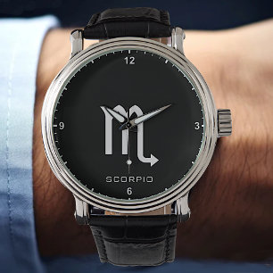 Montre Scorpio Zodiac Sign Texte personnalisé Simple Mini