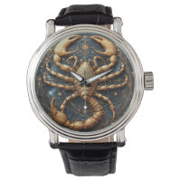 Scorpion au-dessus d'un mandala astral doré détail