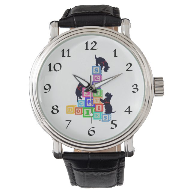 Montre Scottie Chiens Alphabet Blocks (devant)