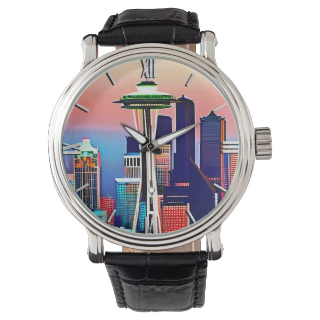 Montre Seattle sous un ciel étoilé (devant)