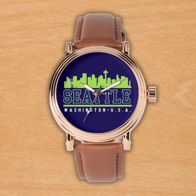 Montre Seattle Washington Skyline City (Créateur téléchargé)