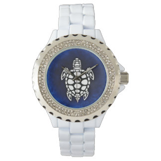 MONTRE SEATURTLE. TORTUE. DÉCORATION NOIRE ET BLANCHE.