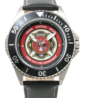 Montre Secourt de pompier AJOUTER LE NOM Insigne du servi