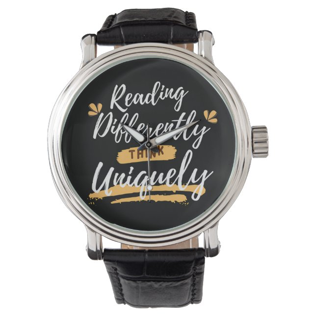 Montre sensibilisation à la dyslexie mondiale (devant)