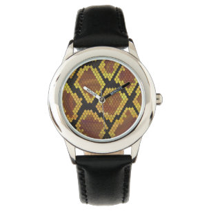 Montre Serpent Brown et impression or