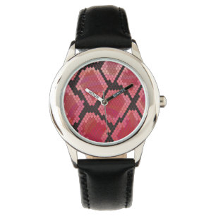 Montre Serpent noir et rouge