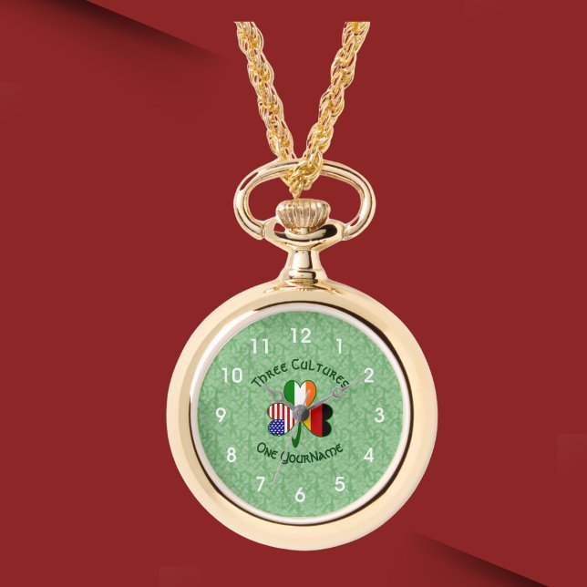 Montre Shamrock irlandais américain allemand personnalisé (Créateur téléchargé)
