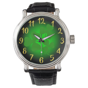 Montre Shamrock irlandais/trèfle vert, vert néon irlandai