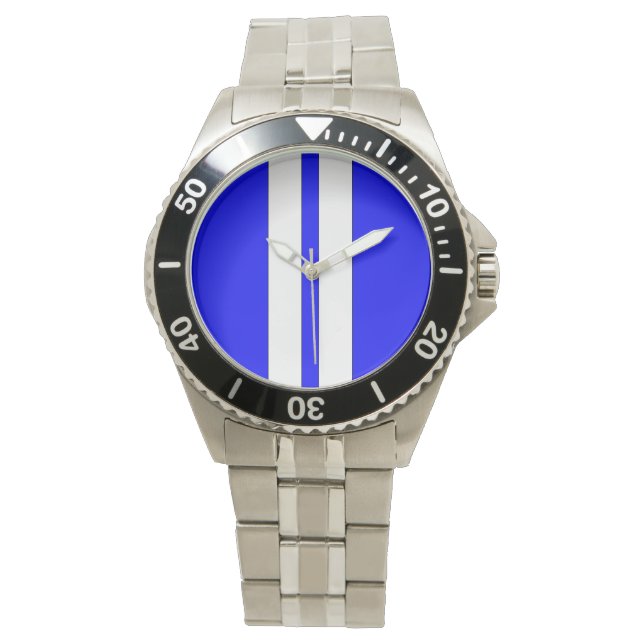 Montre Shelby Cobra Blue White Racing Stripes (devant)