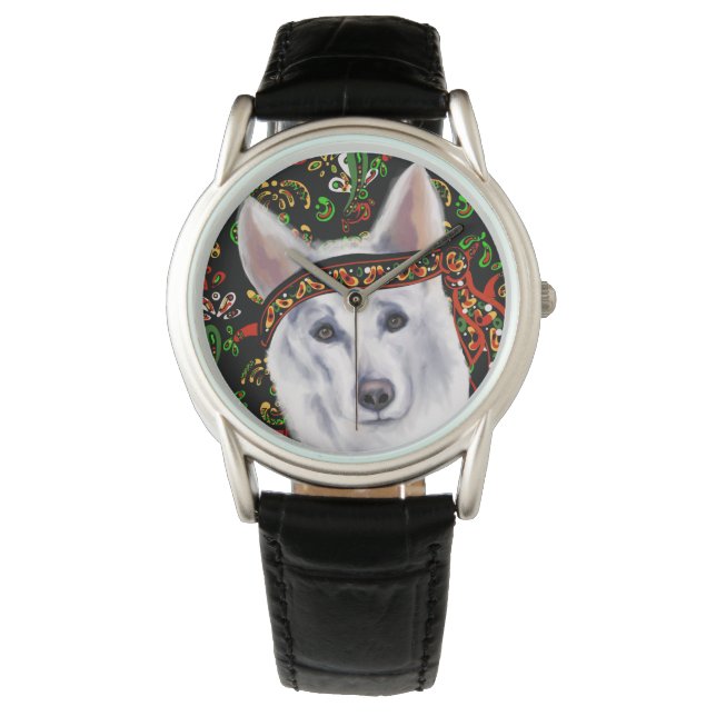 MONTRE SHEPHERD ALLEMAND BLANC MEXIQUE (devant)