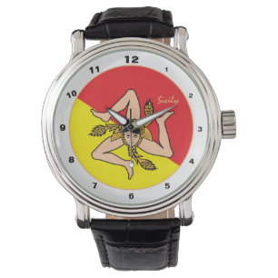 Montre Sicile montre, Drapeau sicilien, mode tendance