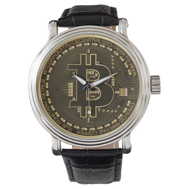 Montre SIGNE cool Bitcoin Cryptomonnaie Circuit de crypto (devant)