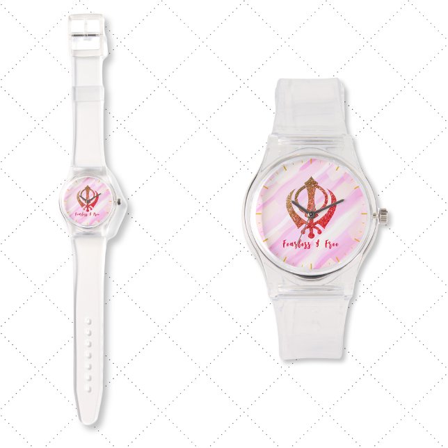 Montre Sikh Khanda "Sans peur et libre" (Créateur téléchargé)