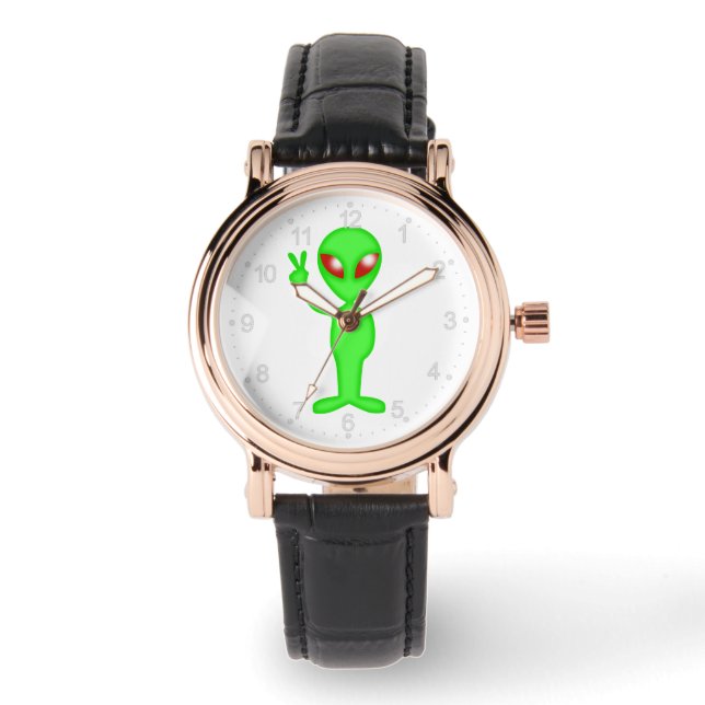 Montre Silhouette alien verte (Recto)