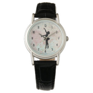 Montre Silhouette de ballerine sur un élégant motif vinta