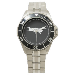 Montre Silhouette de Cessna classique de l'aéronef volant