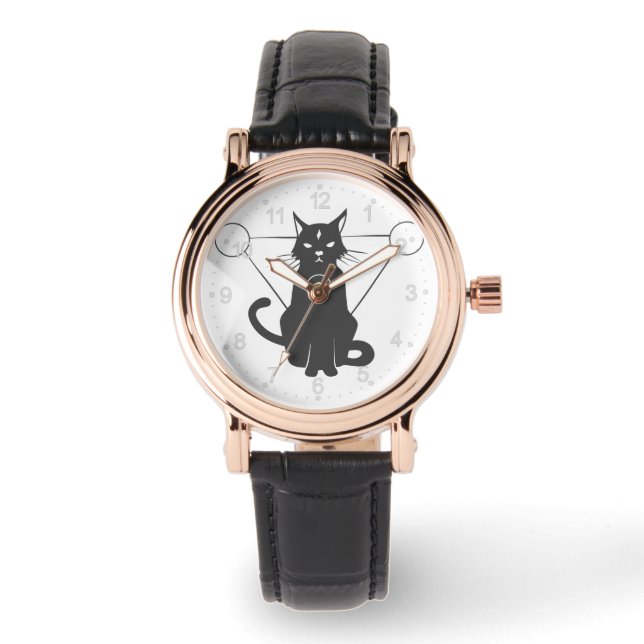 Montre Silhouette de chat magique - Choisir la couleur de (Recto)
