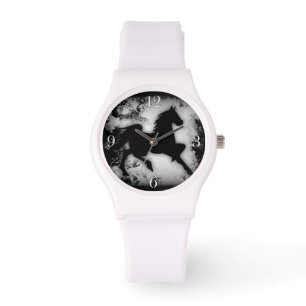 Montre Silhouette de cheval à l'allure occidentale