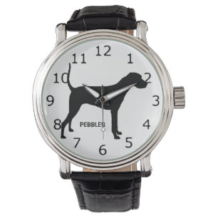 Montre Silhouette de chien à col de lotte sur mesure