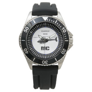 Montre Silhouette de couperet d'hélicoptère personnalis