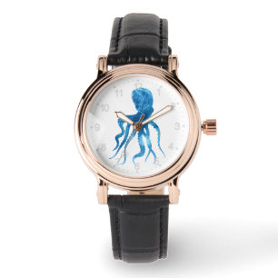 Montre Silhouette de poulpe aquarelle
