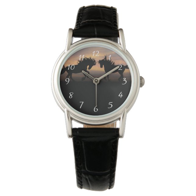 Montre Silhouette des chevaux sauvages (devant)