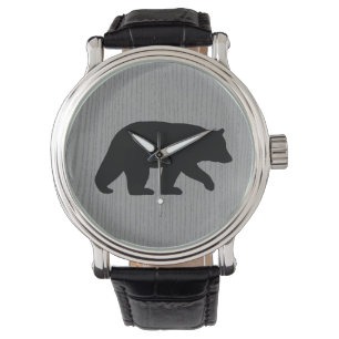 Montre Silhouette d'ours noir