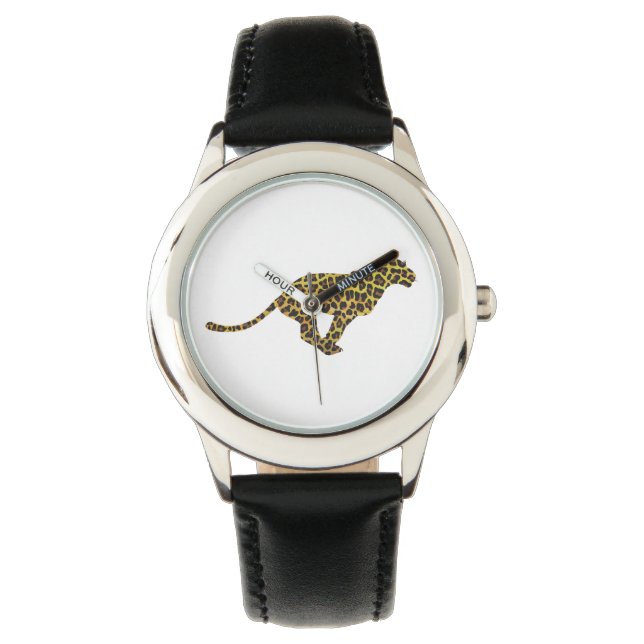 Montre Silhouette léopard Brown et jaune (devant)